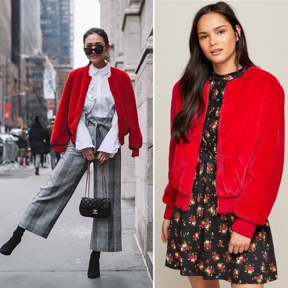 Miss Selfridge Teddy Faux Fur Bomber Jacket - Picture 8 of 8